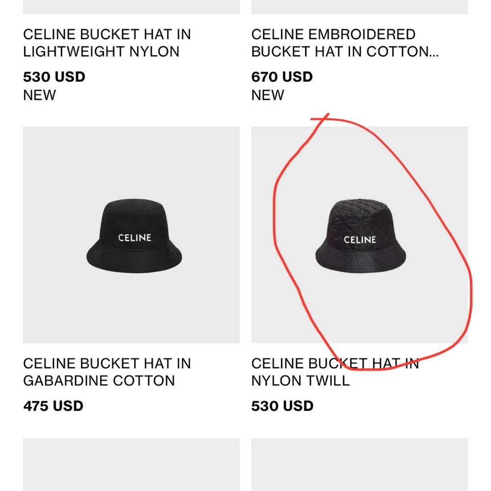 Brand new, authentic Celine Quilted Nylon Bucket Hat Size M. Tried on only!! - Picture 6 of 7